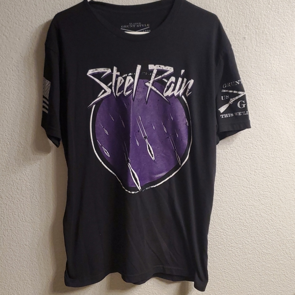 Grunt Style XL Steel Rain Purple Black Shirt
